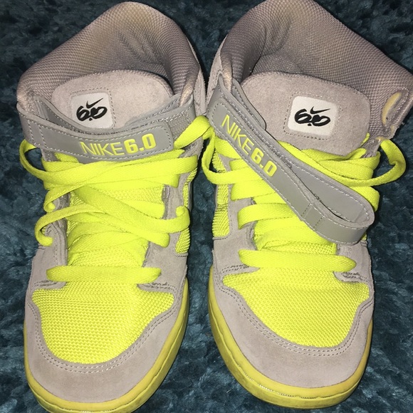 Nike custom 6.0 skate sneakers Sz 9 👟Grey/Lime👟 - Picture 7 of 8